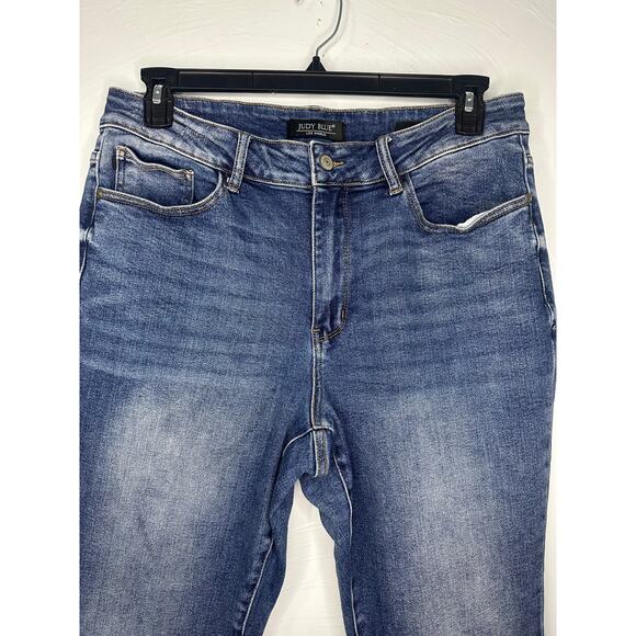 Judy Blue Flare Fit Denim Jeans Two Toned Women's Plus Size 16W Mid Rise Stretch - Picture 2 of 9